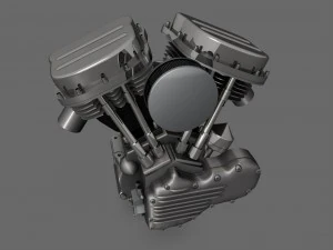 Harley panhead motorfietsmotor 3D Model