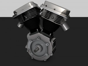 harley panhead motorcycle engine 3D 模型
