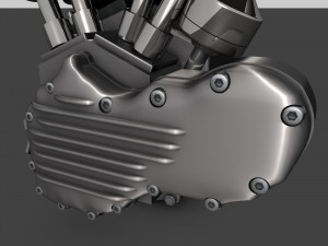 harley panhead motorcycle engine 3D 模型