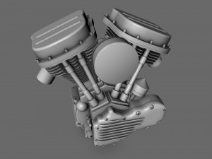 harley panhead motorcycle engine 3D 模型