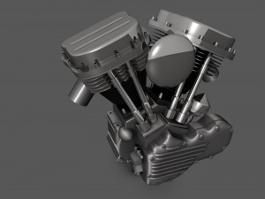 harley panhead motorcycle engine 3D 模型