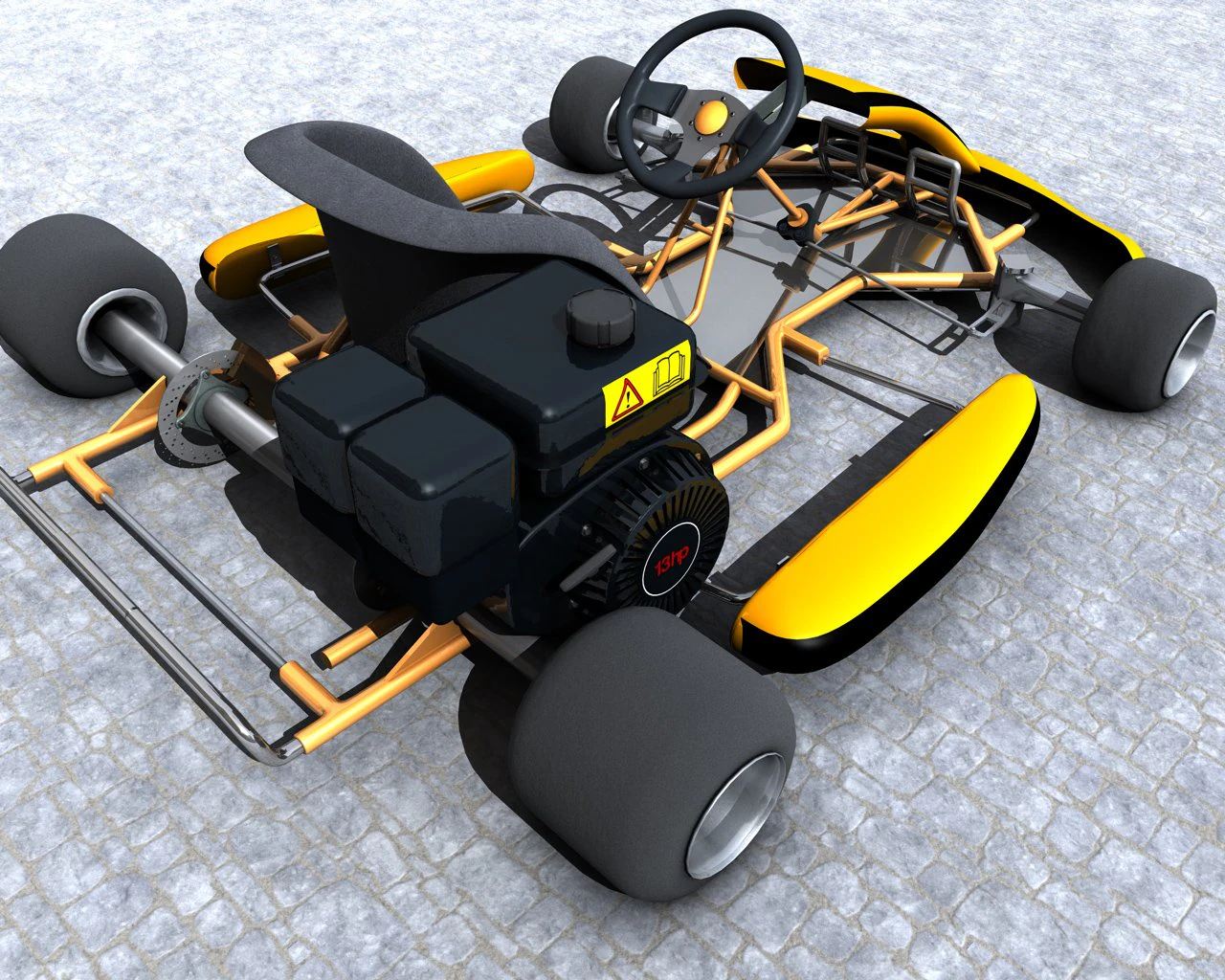racing go kart 3D Model .c4d .max .obj .3ds .fbx .stl .blend 