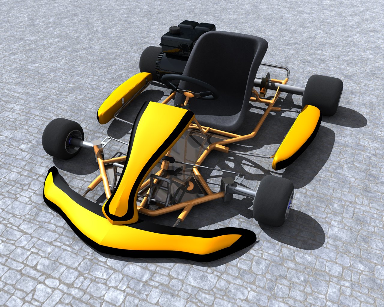 racing go kart Modèle 3D in Chariot 3DExport