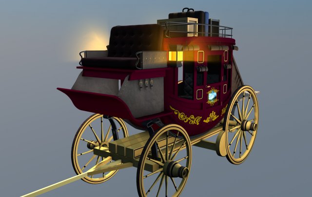 stagecoach wagon Modelo 3D .c4d .max .obj .3ds .fbx .stl .blend 