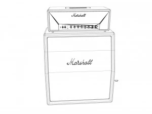 marshall guitar amp jtm45 3D Model