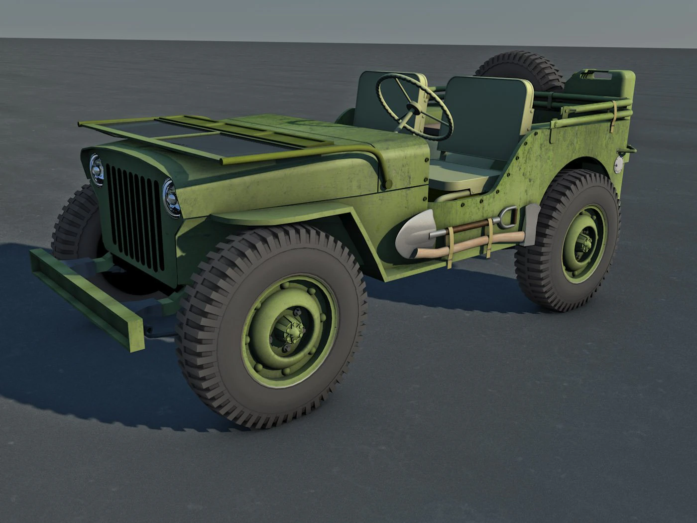 willys jeep army 3D Model .c4d .max .obj .3ds .fbx .stl .blend 