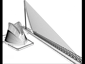 &aacute;gora y puente ciudad de las artes y las ciencias Modelo 3D