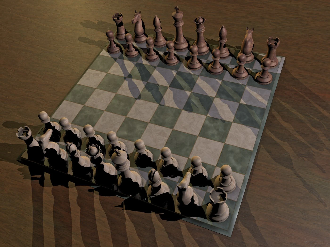 chess set - wood glass metal 3D Model .c4d .max .obj .3ds .fbx .stl .blend 
