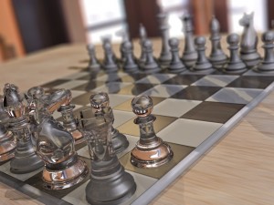 chess set - wood glass metal Modelo 3D