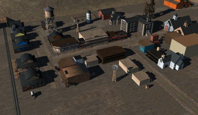 old west town 3D Model .c4d .max .obj .3ds .fbx .stl .blend 