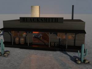 old west town 3D Model