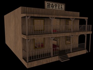 old west town 3D Model