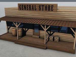 old west town 3D Model