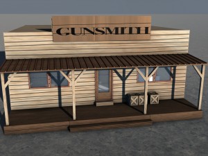 old west town 3D Model