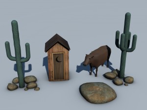 old west town 3D Model