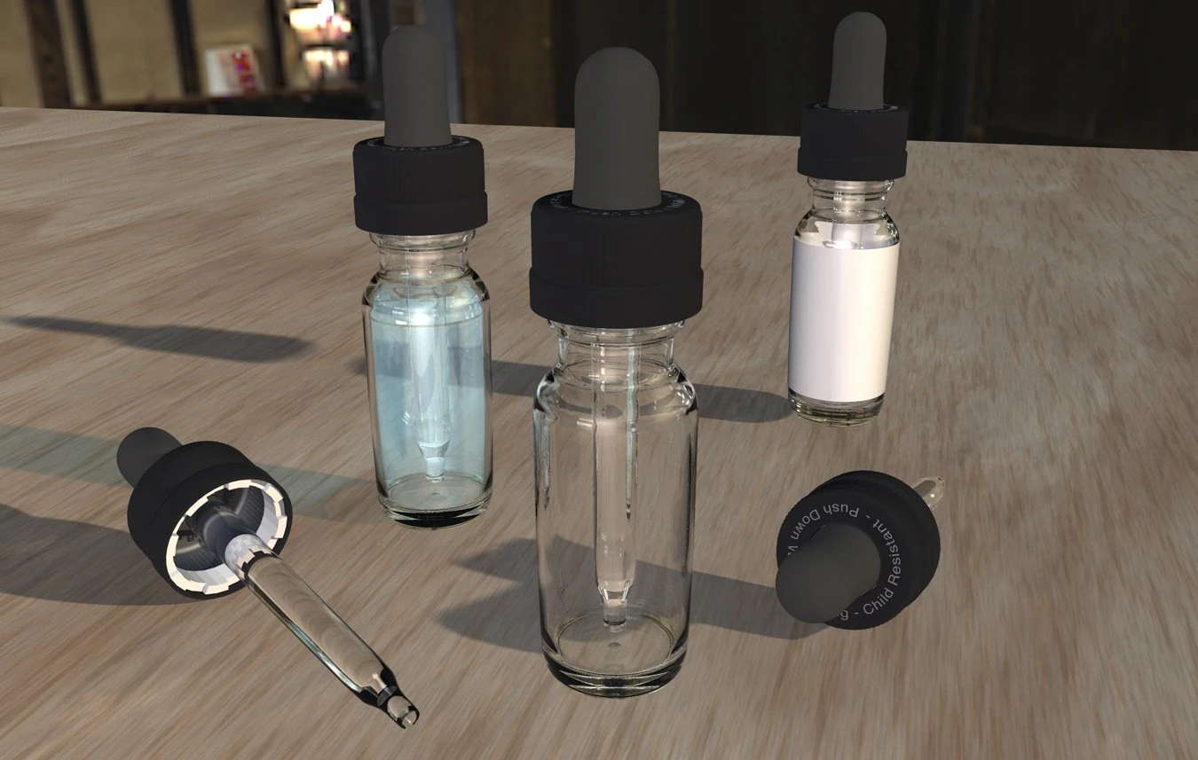 eye drop dropper bottle vape eliquid 3D Model .c4d .max .obj .3ds .fbx .stl .blend 
