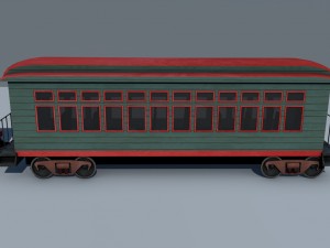 low poly steam engine train game ready Modelo 3D