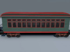 low poly steam engine train game ready 3D Model