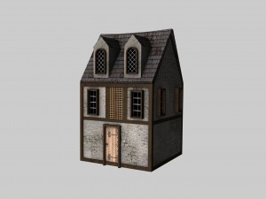 medieval low poly game pack buildings 3D Model