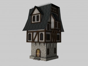 medieval low poly game pack buildings 3D Model