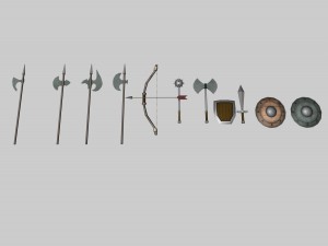 medieval low poly game pack buildings 3D Model