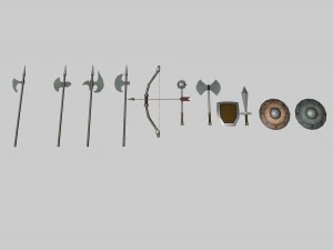 medieval low poly game pack buildings 3D Model