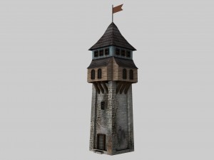 medieval low poly game pack buildings 3D Model