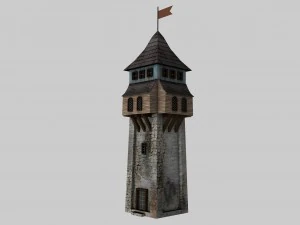 medieval low poly game pack buildings 3D Model
