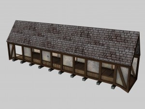 medieval low poly game pack buildings 3D Model