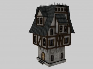 medieval low poly game pack buildings 3D Model