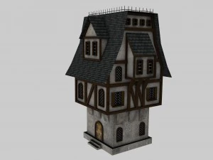 medieval low poly game pack buildings 3D Model