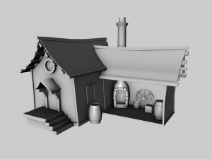 medieval low poly game pack buildings 3D Model