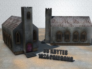 medieval low poly game pack buildings 3D Model