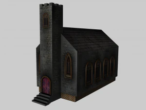 medieval low poly game pack buildings 3D Model