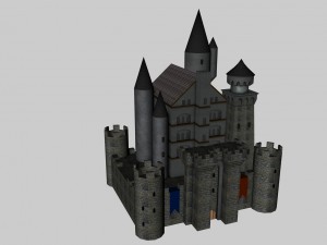 medieval low poly game pack buildings 3D Model