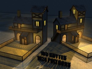 medieval low poly game pack buildings 3D Model