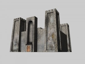 medieval low poly game pack buildings 3D Model