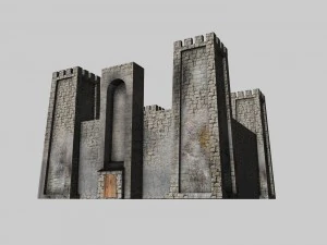 medieval low poly game pack buildings 3D Model