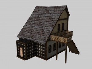 medieval low poly game pack buildings 3D Model