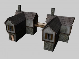 medieval low poly game pack buildings 3D Model