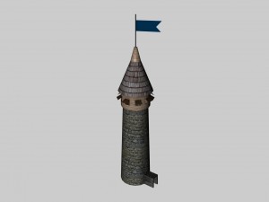 medieval low poly game pack buildings 3D Model