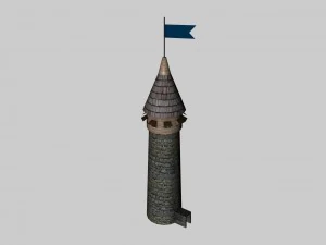 medieval low poly game pack buildings 3D Model