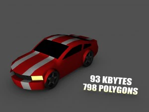 low poly game car pack 3D Model