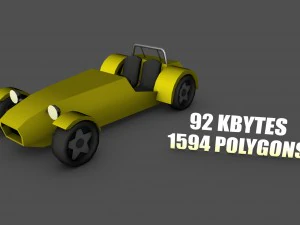 low poly game car pack 3D Model