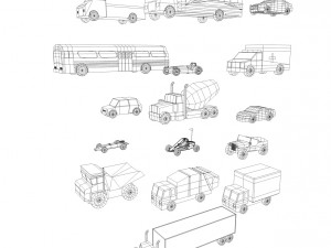 low poly game car pack Modelo 3D