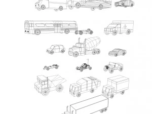 low poly game car pack 3D Model