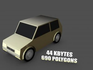 low poly game car pack 3D Model