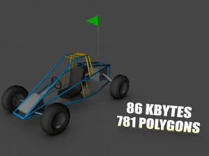low poly game car pack 3D Model