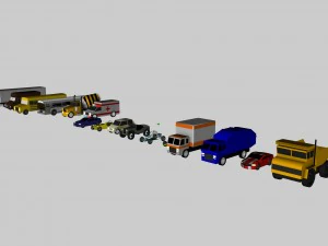 low poly game car pack 3D Model