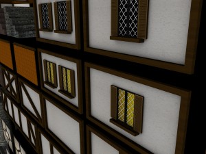 low poly medieval building and material elements Modello 3D